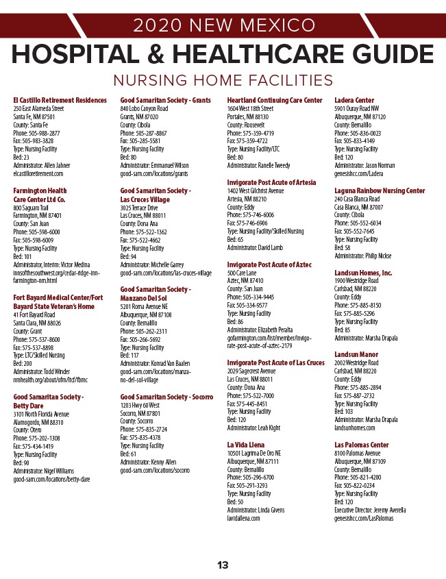 2020 New Mexico Hospital & Healthcare Guide Page 15